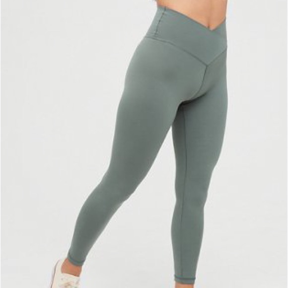 aerie Pants - Aerie Teal Crossover Leggings